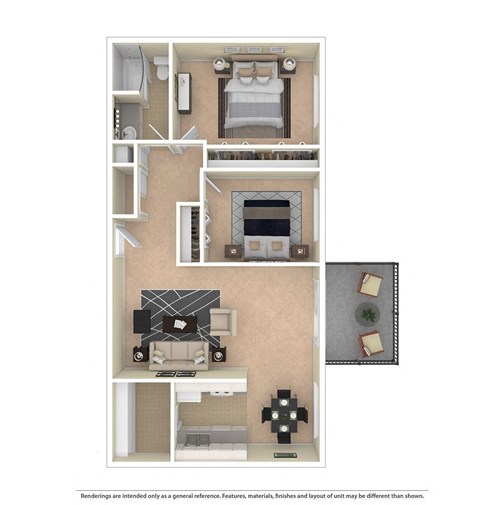 2 bedroom floor plan